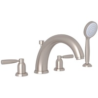  Holborn Deck Mount With Handshower Tub Faucet - Satin Nickel