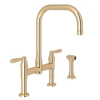 Two Handle Kitchen Faucet 2 Hole Bridge Faucet