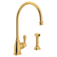  Georgian Era Single Handle Kitchen Faucet - English Gold