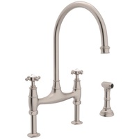  Georgian Era Two-Handle Kitchen Faucet - Satin Nickel