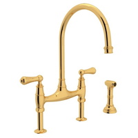  Georgian Era Two-Handle Kitchen Faucet - English Gold