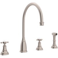  Georgian Era Two-Handle Kitchen Faucet - Satin Nickel