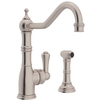  Edwardian Single Handle Kitchen Faucet - Satin Nickel