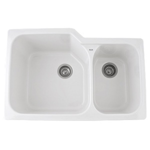 R633700 Allia White/Color Undermount - Double Bowl Kitchen Sink - White