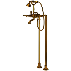 RAKIT1401NLMULB Italian Bath Freestanding Tub Faucet - Unlacquered Brass RAKIT1401NLMULB Italian Bath Freestanding Tub Faucet - Unlacquered Brass
