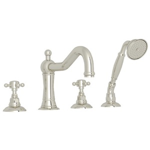 RA1404XMPN Acqui Deck Mount With Handshower Tub Faucet - Polished Nickel