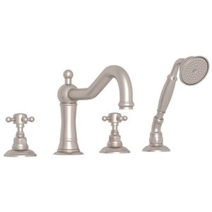 RA1404XMSTN Acqui Deck Mount With Handshower Tub Faucet - Satin Nickel RA1404XMSTN Acqui Deck Mount With Handshower Tub Faucet - Satin Nickel