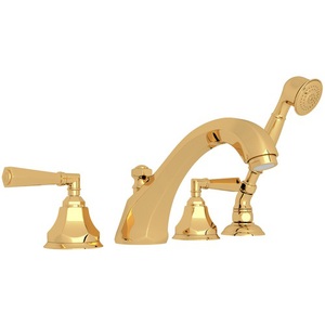 RA1904LMIB Palladian Deck Mount With Handshower Tub Faucet - Italian Brass