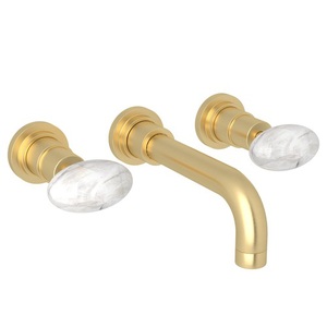 RA2207PCCRSUBTO2/RA5039X Lombardia Wall Mount Bathroom Faucet Bathroom Faucet - Satin Unlacquered Brass RA2207PCCRSUBTO2/RA5039X Lombardia Wall Mount Bathroom Faucet Bathroom Faucet - Satin Unlacquered Brass