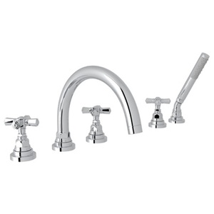 RA2314XMAPC San Giovanni Deck Mount With Handshower Tub Faucet - Polished Chrome