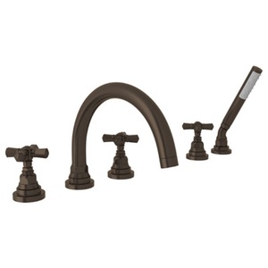 RA2314XMTCB San Giovanni Deck Mount With Handshower Tub Faucet - Tuscan Brass