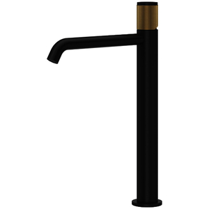 RAM02D1IWMBA Amahle Single Hole Bathroom Faucet - Matte Black/Antique Gold