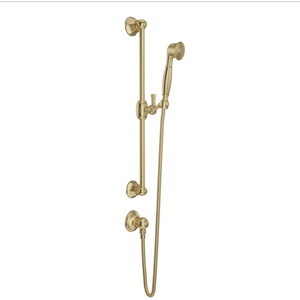 R1330ULB Spa Hand Held Shower - Slide Bar Mount Shower Accessory - Unlacquered Brass R1330ULB Spa Hand Held Shower - Slide Bar Mount Shower Accessory - Unlacquered Brass