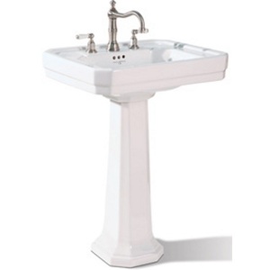 RU2934WH/RU2933WH Deco Pedestal Bathroom Sink - White