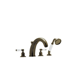 RU3248LEB Edwardian Deck Mount With Handshower Tub Faucet - English Bronze