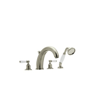 RU3248LSTN Edwardian Deck Mount With Handshower Tub Faucet - Satin Nickel