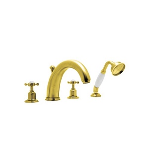 RU3249XEG Edwardian Deck Mount With Handshower Tub Faucet - English Gold RU3249XEG Edwardian Deck Mount With Handshower Tub Faucet - English Gold