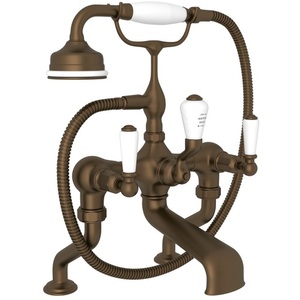 RU3500L1EB Edwardian Deck Mount With Handshower Tub Faucet - English Bronze