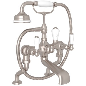 RU3500L1STN Edwardian Deck Mount With Handshower Tub Faucet - Satin Nickel