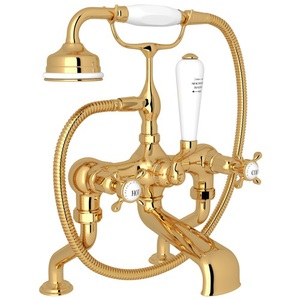 RU3501X1EG Edwardian Deck Mount With Handshower Tub Faucet - English Gold RU3501X1EG Edwardian Deck Mount With Handshower Tub Faucet - English Gold