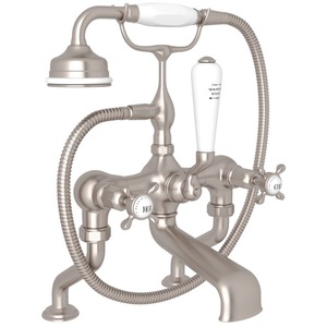 RU3501X1STN Edwardian Deck Mount With Handshower Tub Faucet - Satin Nickel