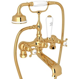 RU3541XEG Edwardian Wall Mount Whirlpool Faucet Tub Faucet - English Gold