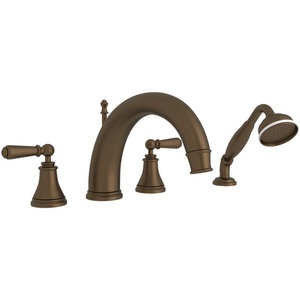RU3648LSEB Georgian Era Deck Mount With Handshower Tub Faucet - English Bronze