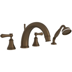 RU3648LSPEB Georgian Era Deck Mount With Handshower Tub Faucet - English Bronze