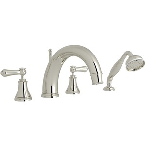 RU3648LSPPN Georgian Era Deck Mount With Handshower Tub Faucet - Polished Nickel