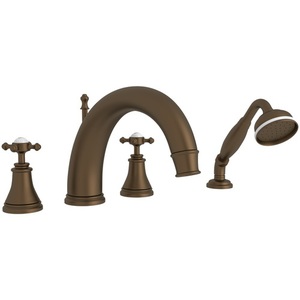RU3649XEB Georgian Era Deck Mount With Handshower Tub Faucet - English Bronze RU3649XEB Georgian Era Deck Mount With Handshower Tub Faucet - English Bronze