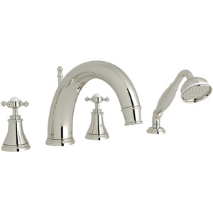 RU3649XPN Georgian Era Deck Mount With Handshower Tub Faucet - Polished Nickel RU3649XPN Georgian Era Deck Mount With Handshower Tub Faucet - Polished Nickel