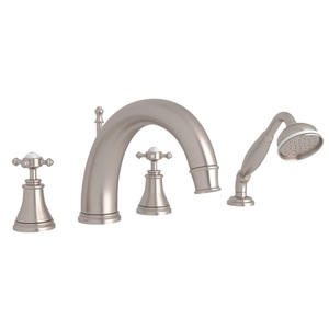 RU3649XSTN Georgian Era Deck Mount With Handshower Tub Faucet - Satin Nickel RU3649XSTN Georgian Era Deck Mount With Handshower Tub Faucet - Satin Nickel