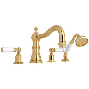 RU3745LEG Edwardian Deck Mount With Handshower Tub Faucet - English Gold RU3745LEG Edwardian Deck Mount With Handshower Tub Faucet - English Gold