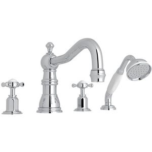 RU3746XAPC Edwardian Deck Mount With Handshower Tub Faucet - Polished Chrome