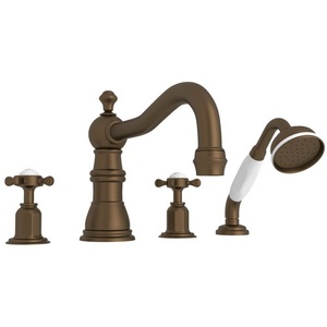 RU3746XEB Edwardian Deck Mount With Handshower Tub Faucet - English Bronze