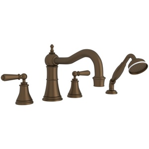 RU3747LSEB Georgian Era Deck Mount With Handshower Tub Faucet - English Bronze RU3747LSEB Georgian Era Deck Mount With Handshower Tub Faucet - English Bronze