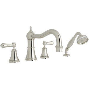 RU3747LSPPN Georgian Era Deck Mount With Handshower Tub Faucet - Polished Nickel