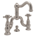 Rohl RA1419XMSTN2 Satin Nickel 8'' Widespread Bathroom Sink Faucet