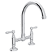 Rohl RA1461LMULB2 Unlacquered Brass Two Handle Kitchen Faucet