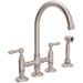 Rohl RA1461LMWSSTN2 Satin Nickel Two Handle Kitchen Faucet