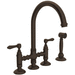 Rohl RA1461LMWSTCB2 Tuscan Brass Two Handle Kitchen Faucet