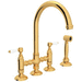 Rohl RA1461LPWSIB2 Italian Brass Two Handle Kitchen Faucet