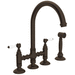 Rohl RA1461LPWSTCB2 Tuscan Brass Two Handle Kitchen Faucet