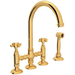 Rohl RA1461XMWSIB2 Italian Brass Two Handle Kitchen Faucet