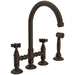 Rohl RA1461XWSTCB2 Tuscan Brass Two Handle Kitchen Faucet