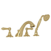 Rohl RA1464LMULB Unlacquered Brass Deck Mount Tub Faucet With Handshower
