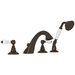 Rohl RA1464LPTCB Tuscan Brass Deck Mount Tub Faucet With Handshower