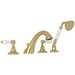 Rohl RA1464LPULB Unlacquered Brass Deck Mount Tub Faucet With Handshower