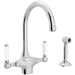 Rohl RA1676LPWSAPC2 Polished Chrome Two Handle Kitchen Faucet