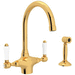 Rohl RA1676LPWSIB2 Italian Brass Two Handle Kitchen Faucet